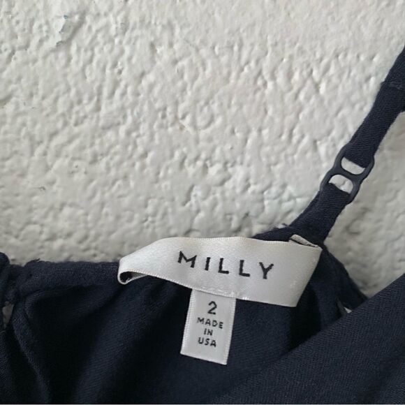 MILLY Women's Italian Wool Gabardine Rosette Top 2 - Picture 6 of 6